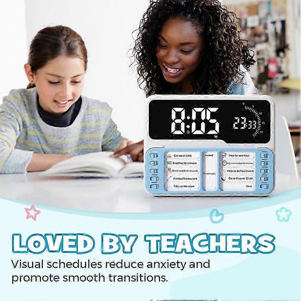 Timer Visivo per Bambini - Strumento per la Gestione del Tempo per Autismo e ADHD con Sveglia Digitale, Bacheca di Pianificazione Task