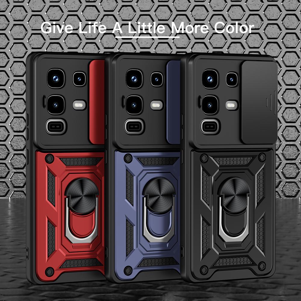 KEYSION Shockproof Case for Infinix Note 50 Pro+ 50S 50X 5G Slide Camera Protection Ring Phone Cover for Infinix Note 50 Pro 4G