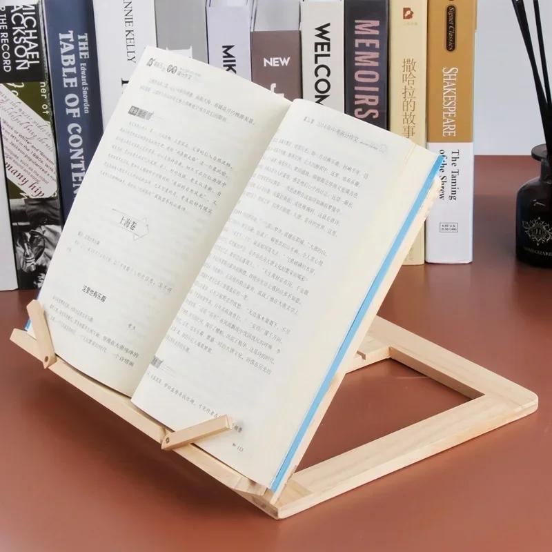 Wooden Rack Children's Notebook Stand Bookends Wood Buckle Kids Reading Rack Bookshelf Artifact Anti-myopia Shelf Book Stand