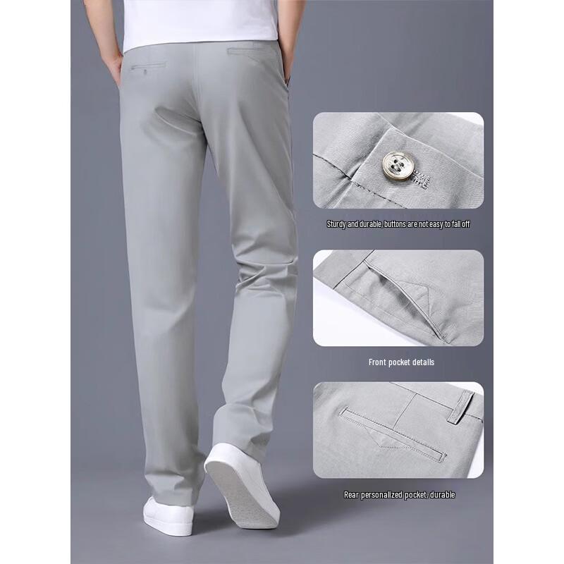 LUOZI Men's Summer Straight Casual Pants