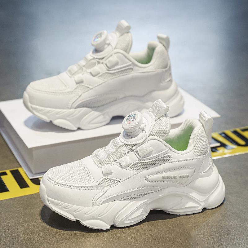 

2025 new dad shoes breathable mesh rotating buckle children s running shoes medium and older children s casual shoes 40
