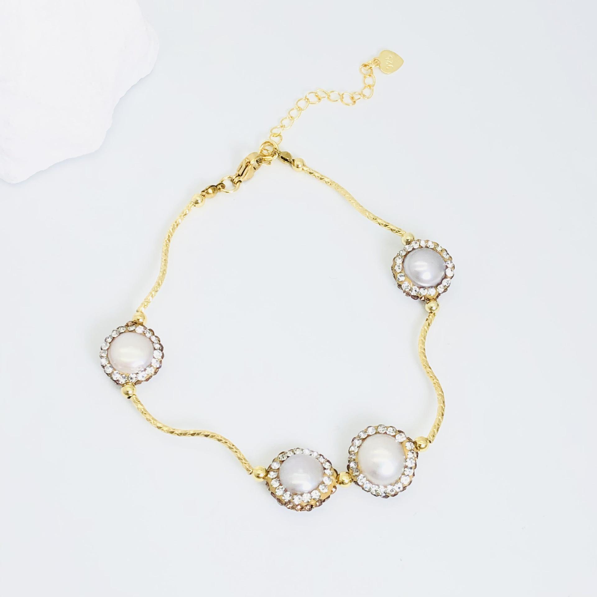 

Винтажный набор из жемчужного браслета и ожерелья - Элегантные женские украшения в придворном стиле