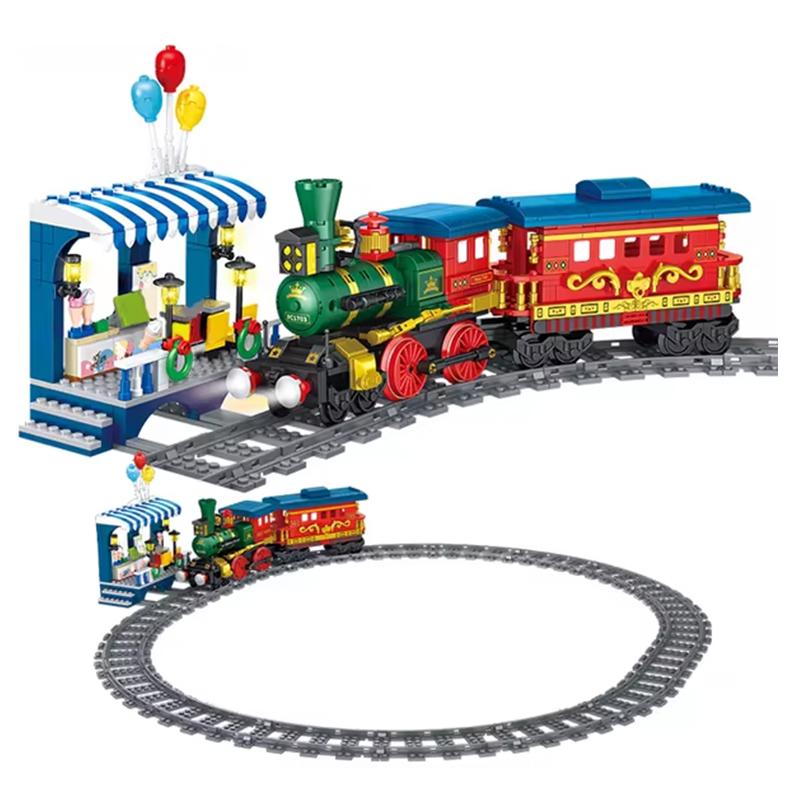 Elektryczny Pociąg Metra Samochód Miejski Metro Tram Akumulator Litowy Silnik Klocki Techniczne Zabawki Dla Dzieci Prezenty