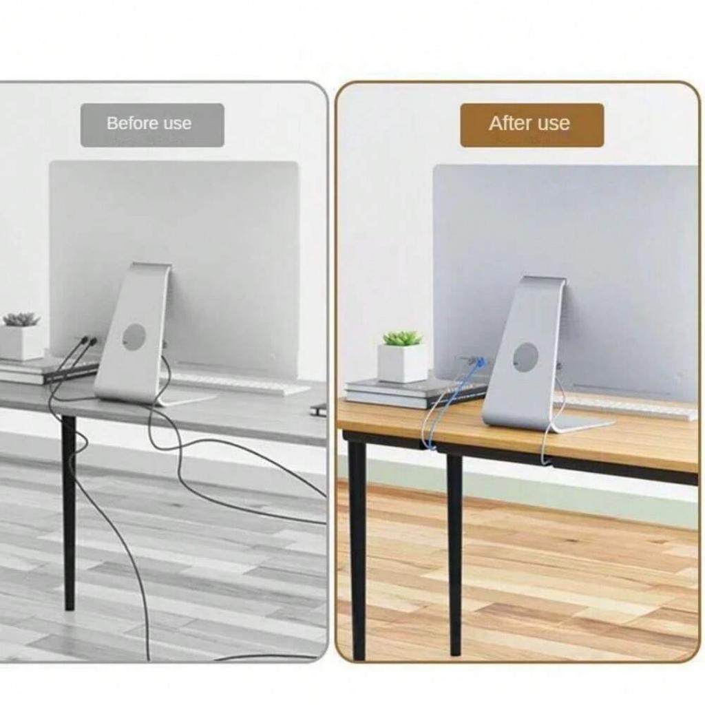 1PC 15.7in Self adhesive Under Desk Cable Management Tray PVC Power wire hider Strip Cord Holder No Drilling wire Organizer Cabl
