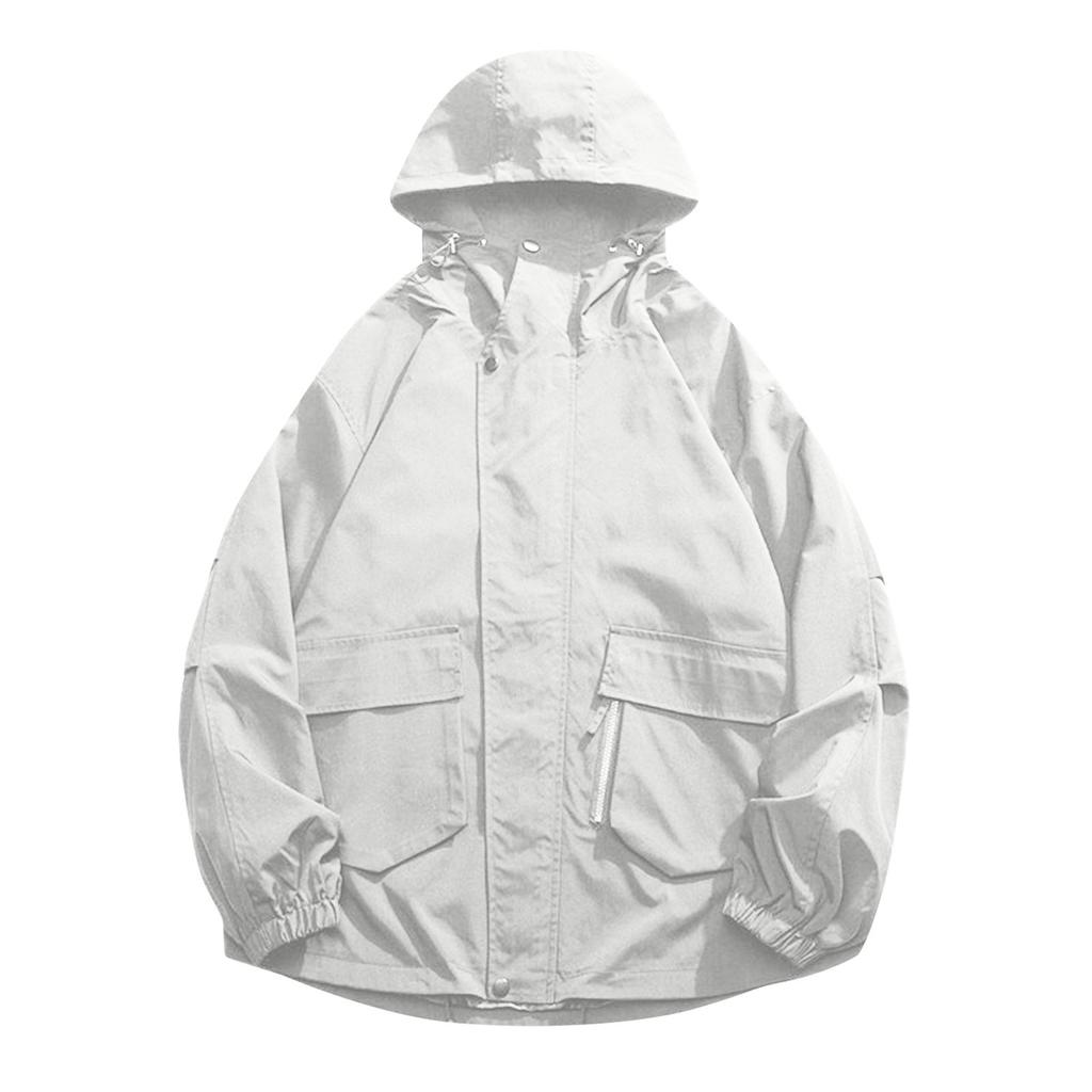 Men's Casual Sports Jacket Waterproof Lightweight Hooded  Hiking Golf Raincoats With  Pockets