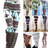 Winter Warm Women Knitted Tights Pants Skinny Slim Trousers Xmas Snowflake Reindeer Pencil Leggings