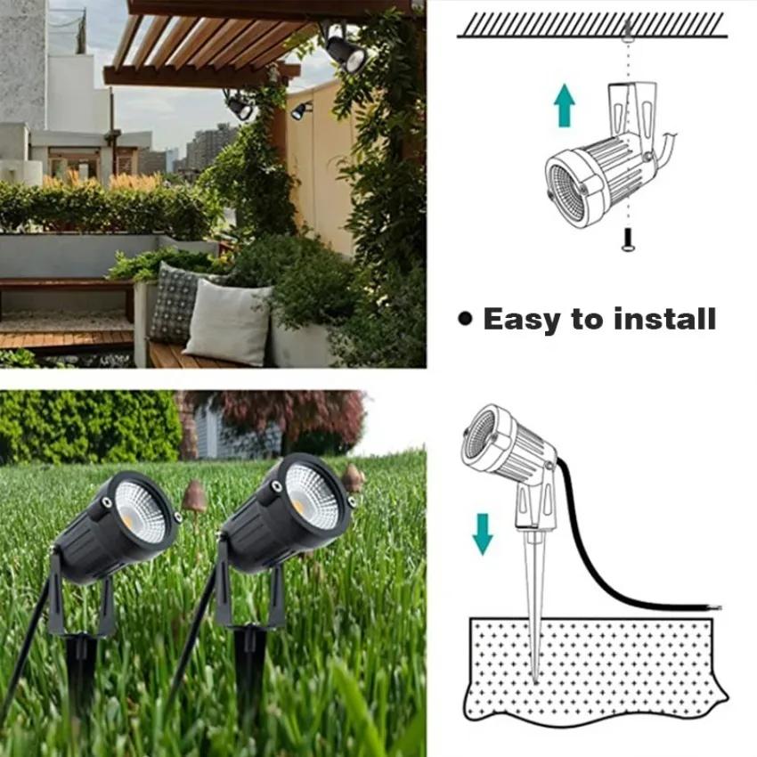 Outdoor LED Waterproof Lawn Light 5w 7w Household Long Nail Lawn Lamp Terrace Garden Path Landscape Decoration Lamp Spotlight