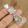 Womens Day Deal Golden Rutile Stone 925 Silver Engagement Mother Pendant Jewelry