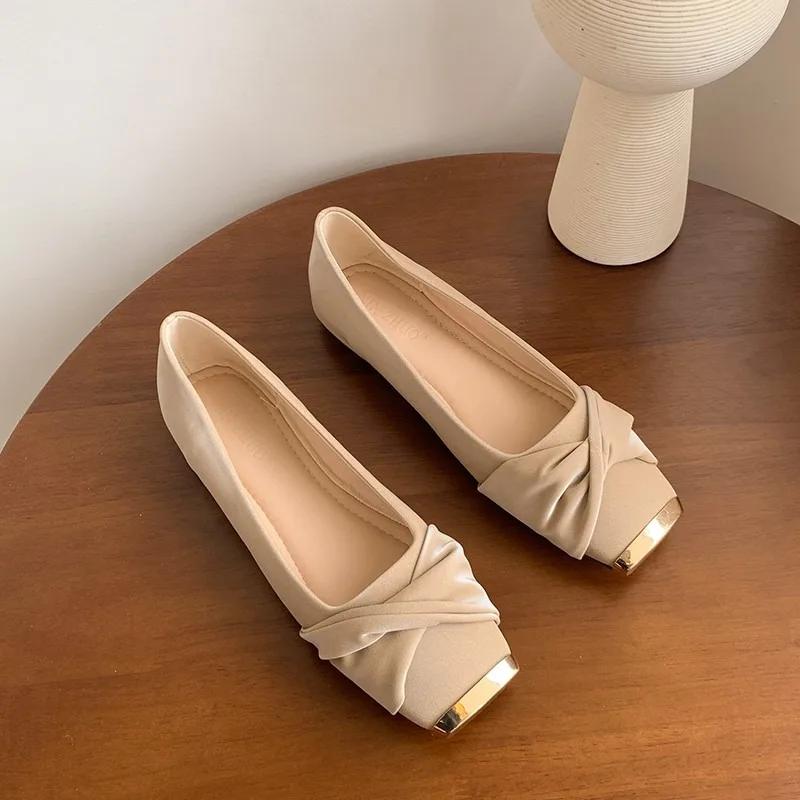 Fashion Women's Mary Jane Shoes Flat Sole Square Toe Shallow Mouth Shoes Women Dress Daily Commute Spring Autumn New Zapatillas De Mujer