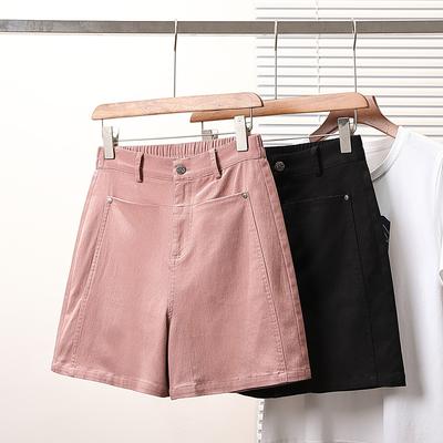 DIMANAF Grande Taille 2025 Femmes Short Pantalon Été Élastique Uni Ample Harem Jean Court Basic Taille Haute Pantalon