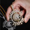 European and American Hip Hop Earth Pendant Copper Set with Zircon Personalized Necklace Pendant