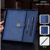 High Quality A5 Size PU Leather Business Notebook Custom Logo Printed Office Magnetic Pen Planner Paper Cover Gift Box Included