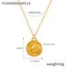 Fenny Fashion Embossed Stars 12 Constellations Round Brand Pendant Necklace 18K Gold Plated Stainless Steel Jewelry