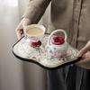 Chinesische Teeschale Gongfu Teegeschirr Unregelmäßige Trockenbrühplatte Vintage Minimalistischer Teetisch Aufbewahrungsschale