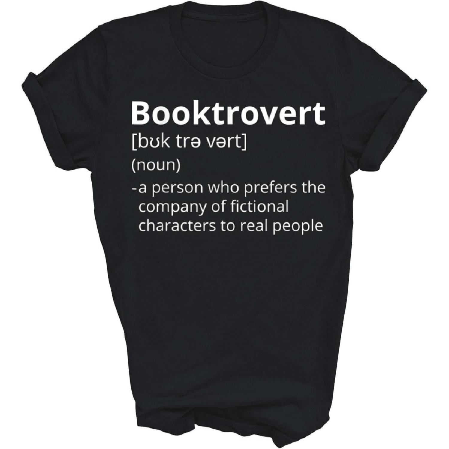 Capman Booktrovert Definition Librarian Bookworm Reading Reader Introverted Introvert (2) Unisex Shirt Gift S