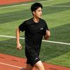 Li-Ning Summer Mens Short Sleeve Shorts Fashion Trend Comfortable Breathable Moisture Wicking Casual Sports Suit Men Suit Black AHSW275-4+YATV113-1