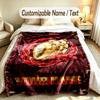 Valentine Love Theme Custom Blanket Personalized Name & Text Customized Soft Warm Throw Blanket Home Decor