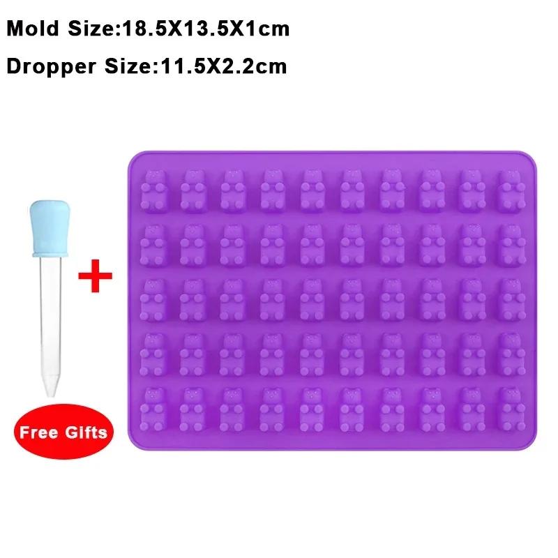 Reposteria Gummy Bears Silicone Mold Dropper Pastry Molds Creatives Bakeware Kitchen Decorating Tools Baking Styling 50Grids Bar