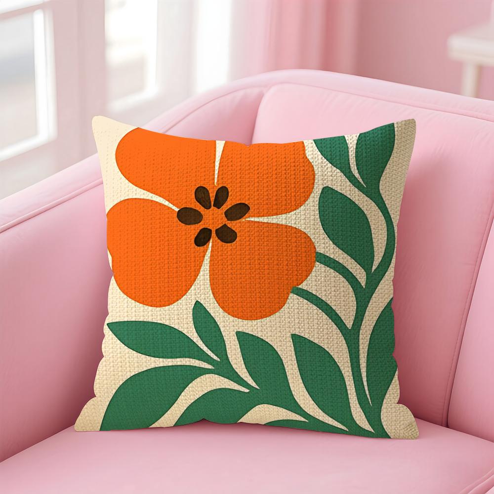 Bohemian Style Floral Cushion Cover Natural Linen Pillow Case DoubleSided Print Decorative Sofa Pillowcase Home Decor Gift