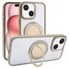 For iPhone 15 Magnetic Case Acrylic TPU Phone Back Cover with Kickstand