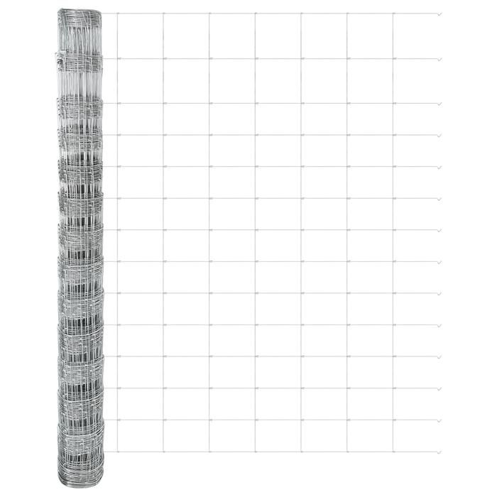 VidaXL Field Fence 1.4x25 M Galvanized Steel 42005817