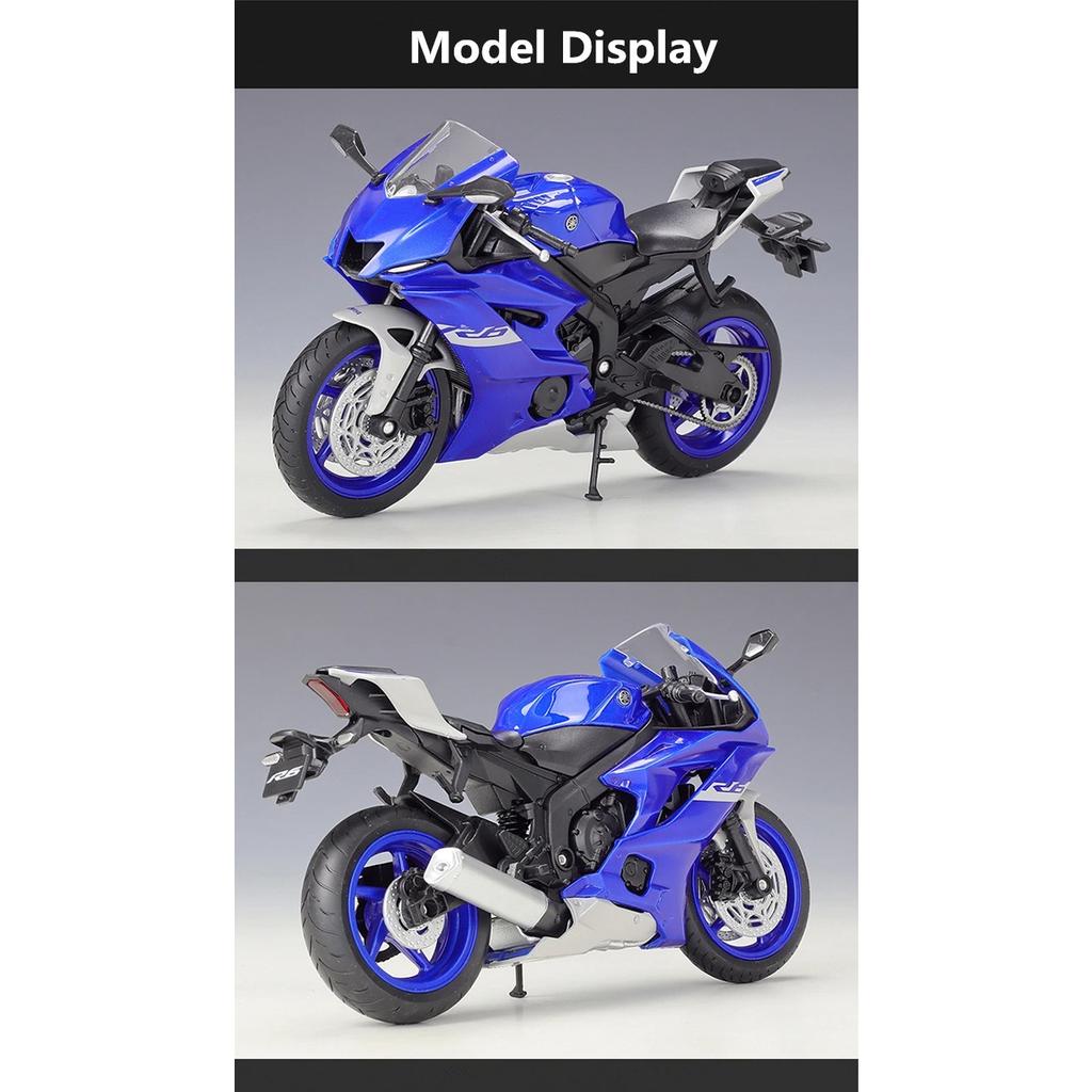 Welly 1/12 Yamaha YZF-R6 Alloy Racing Motorcycle Model Diecast Metal Street Sports Motorbike Model Collection Childrens Toy Gift