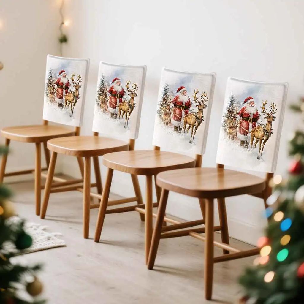 2/4/6pcs/set 45x55cm Santa Claus Reindeer Chair Cover Table Decoration Dining Seat Chair Covers Dining Room Bar Party Banquate
