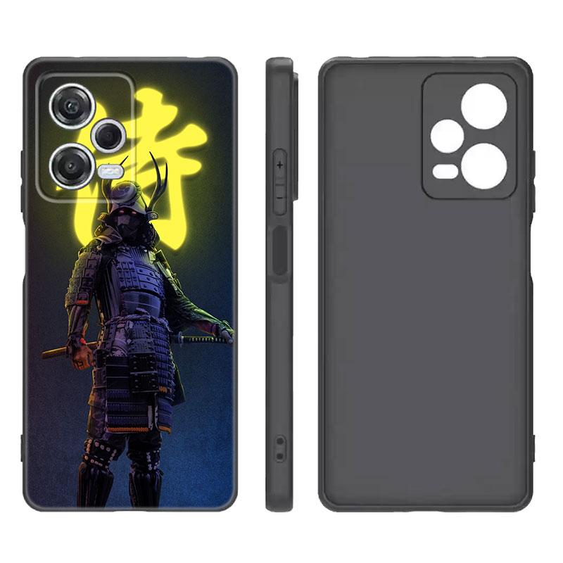 

Японский самурайский арт черный силиконовый чехол для телефона Xiaomi Redmi Note 9 10 11 11S 11T 12 13 Pro 5G Plus 9S 10S 12S Redmi Note13 ProPlus