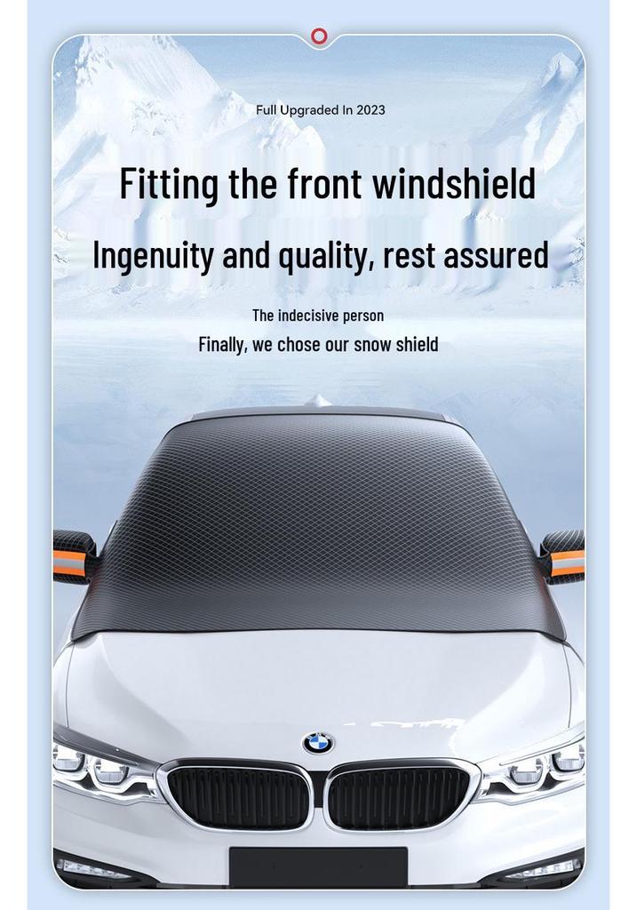 Magnetic Snow Shield & Sun Shade Car Cover for Three Windows