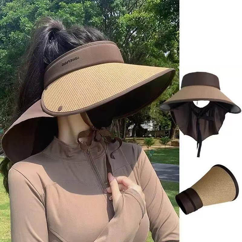 

2025 Шляпа от солнца с широкими полями, съемная, складная, пляжные шляпы, UPF 50+, защита от УФ-лучей, защита шеи, УФ-шляпа от солнца хаки