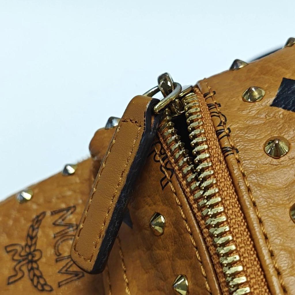 [Pre-Owned] Classic Studded Monogram Print Leather Mini Backpack - Good #A7KIIG