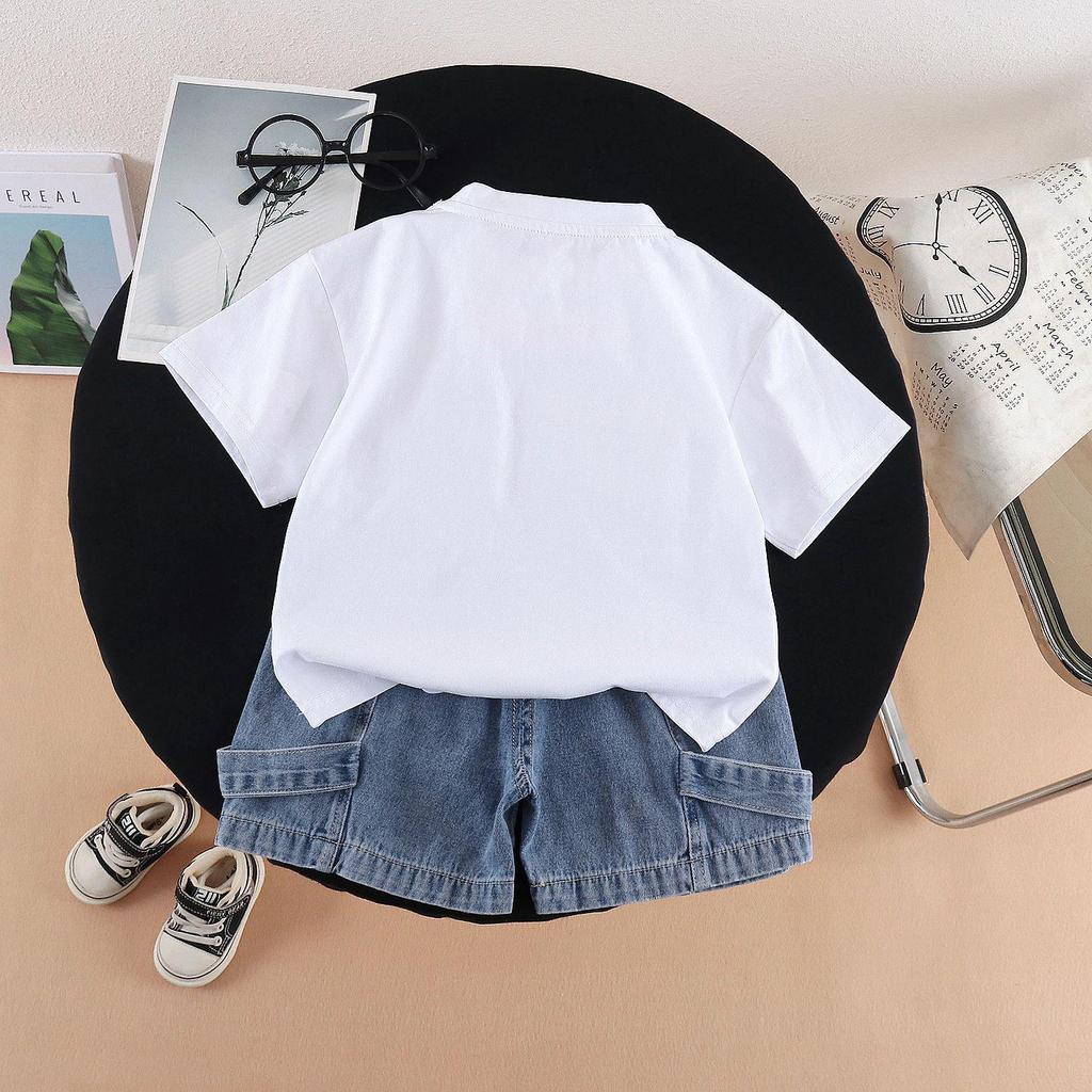 2026 Stylish Boys' Summer Color Block Casual Two-Piece Set