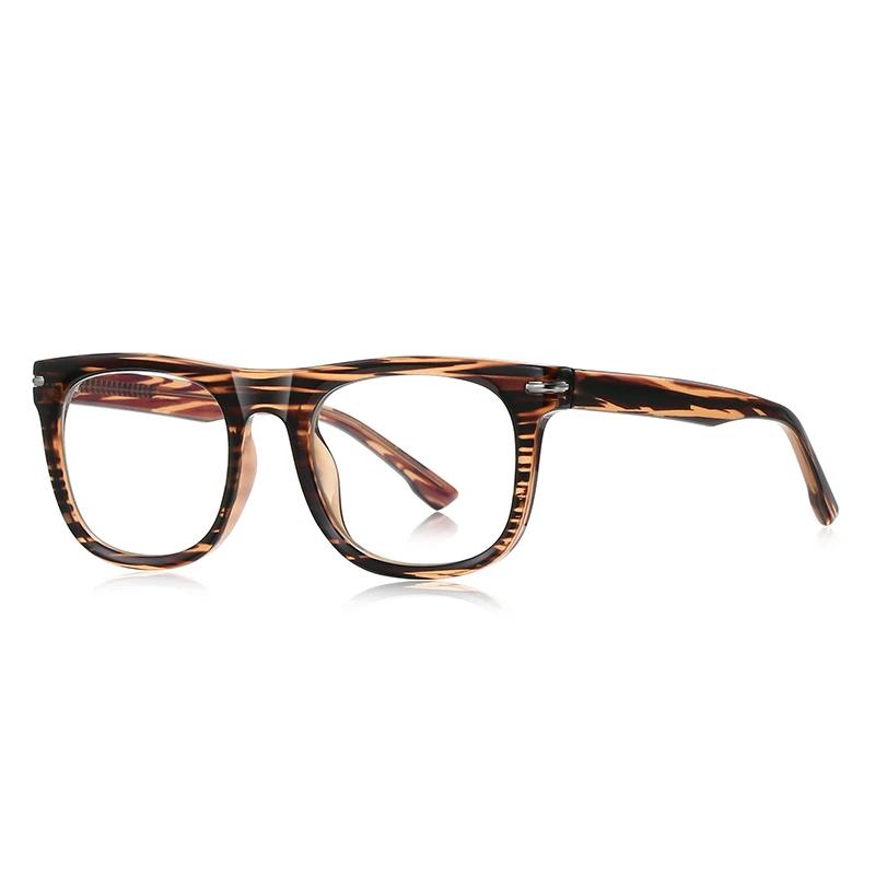 

Blue Leopard Frame Square Shortsighted Prescription Glasses Men Spring Leg Anti Blue Rays Myopia Prescription 0 -0.5 -0.75 To -6 0