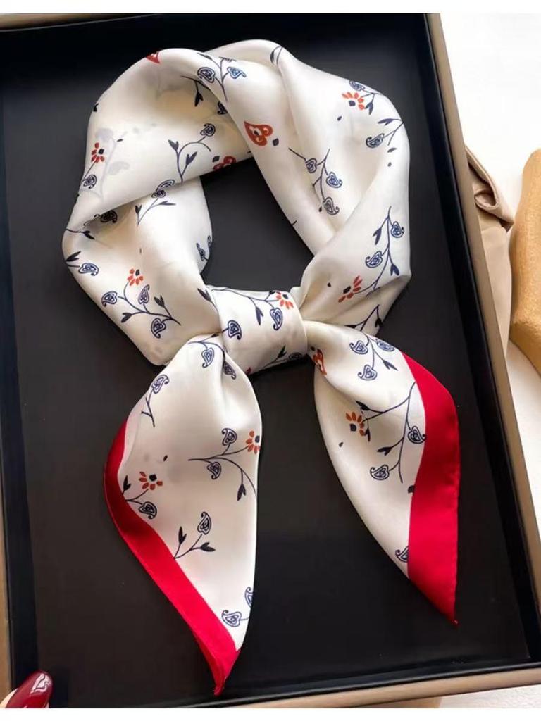 High-End Retro Korean-Style Silk Square Scarf: Versatile Fashion Accessory for Women