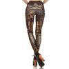 Women Steampunk Retro Leggings Comic Cosplay Print Gothic Strerchy Skinny Pants
