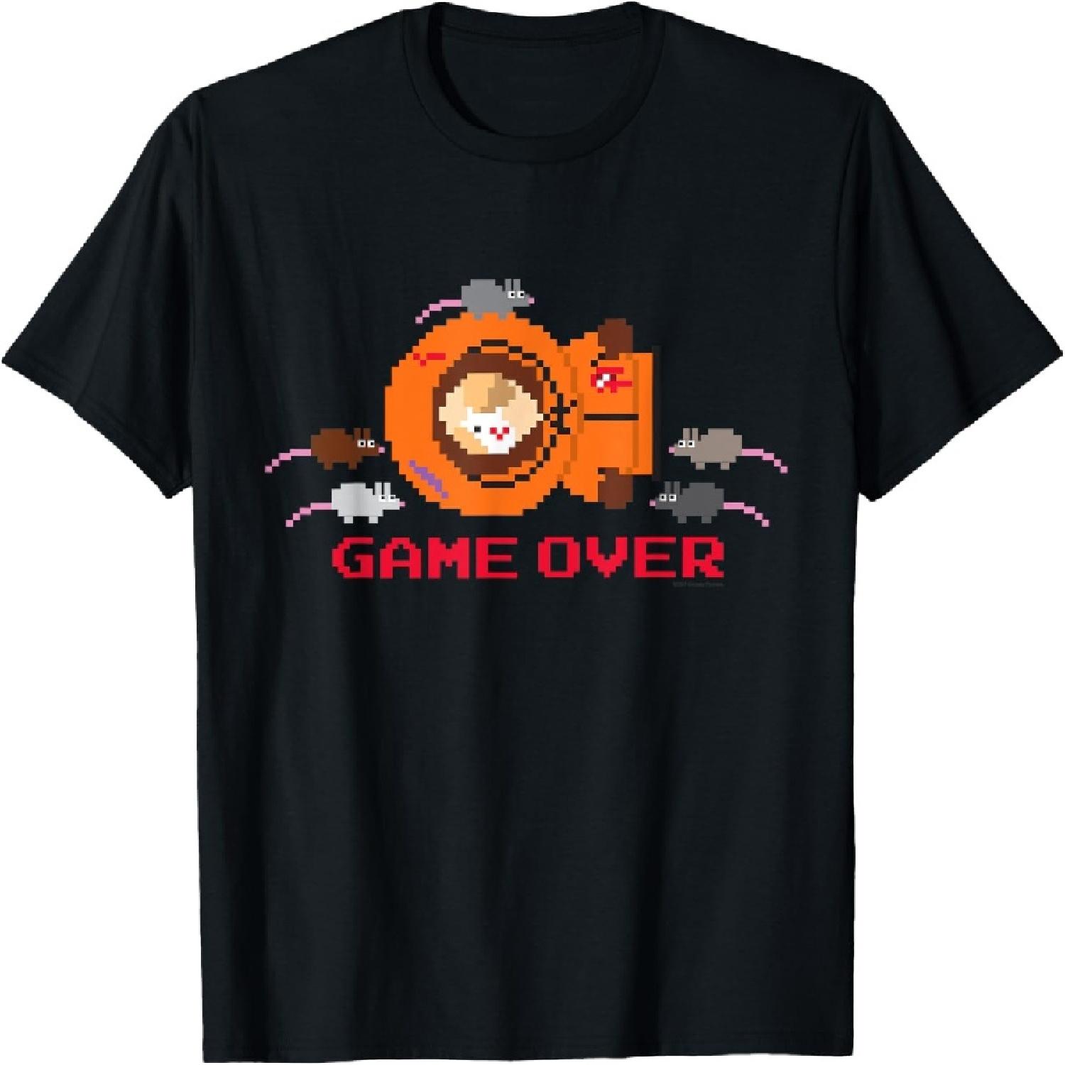 Футболка South Park Мультфильм Game Over Пиксельный Кенни и Крысы XXXXXL разноцветный