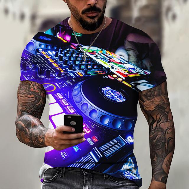 Für Männer T-Shirt Kurzarm Tops DJ Singer Graphic Shirts Tees Mode Designer Bekleidung O-Ausschnitt Männliche Hip Hop Kleidung Sommer Tops