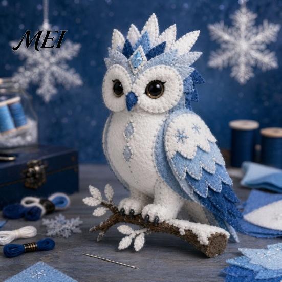 Vorgeschnittene Stoff-Nähset Arktische Tiere DIY Patchwork für Anfänger, Winterwächter Tier-Set, 3D Kuscheltier Fabelwesen Bastelartikel Heimdekoration