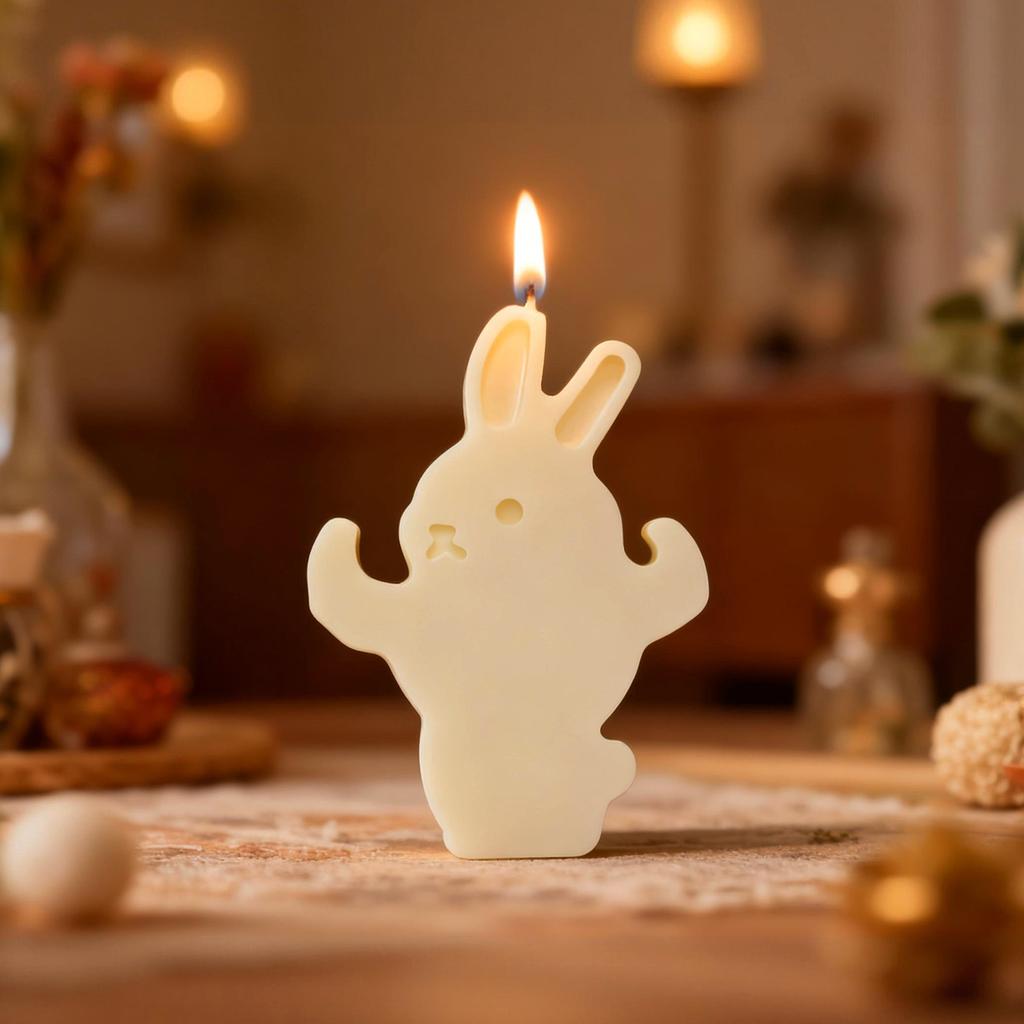 DIY Easter Cute Bunny Figurine Resin Mold Candle Aromatherapy Plaster Silicone Mold Desktop Storage