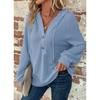 Women S Solid Color Hooded Buttoned Long Sleeve Sweatshirt