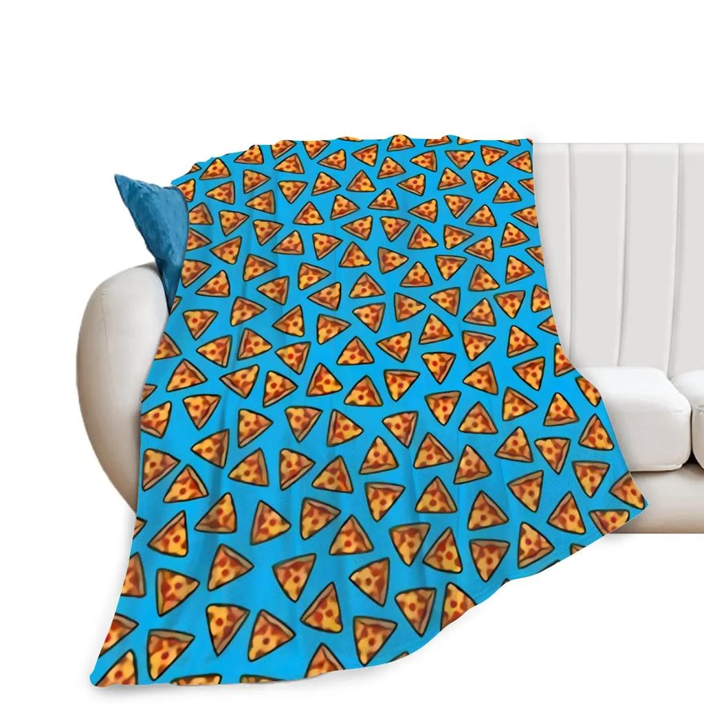 Pizza Blanket Throw Sausage Pizza Flannel Blanket for Kids Teen Boys Girls Fast Food Themed King Queen Full Size Super Soft Warm