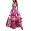 2026 Floral Print Sleeveless Smocked Waist A-Line Maxi Dress With Ruffle Hem Women
