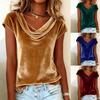 2026 Women's Fashion Velvet Swing Collar Short Sleeve T-shirt