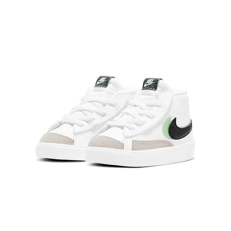 Nike Blazer 77 SE Mid Top Skateboard Shoes Black White Green Infant And Toddler DD1849-100