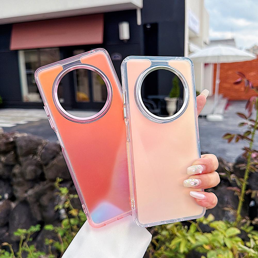 KEYSION Fashion Laser Gradient Colorful Phone Case for Xiaomi Redmi A3 A3X Soft TPU+PC Shockproof Back Cover for Xiaomi POCO C61