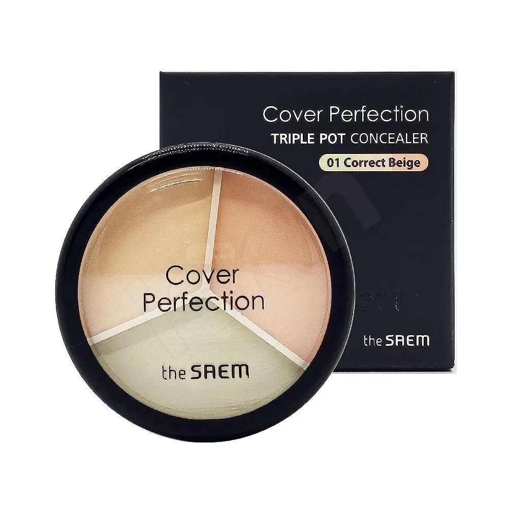 

Консилер-пудра The Saem Cover Perfection Triple Pot Triple Pot No. 02 Contour Beige