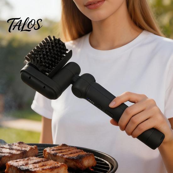 Spazzola Elettrica per Griglia, Spazzola a Rullo Rotante per Pulizia Griglie BBQ e Griglie da Forno, Pulitore Senza Fili per Grasso e Residui di Cibo, Griglia Senza Fili