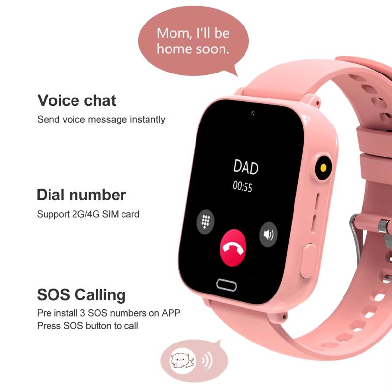 2025 New Smart Watch Kids 4G Phone WIFI LBS Tracker Location Games Video Call Alarm Clock Children Smartwatch Camera Boys Girls Gift