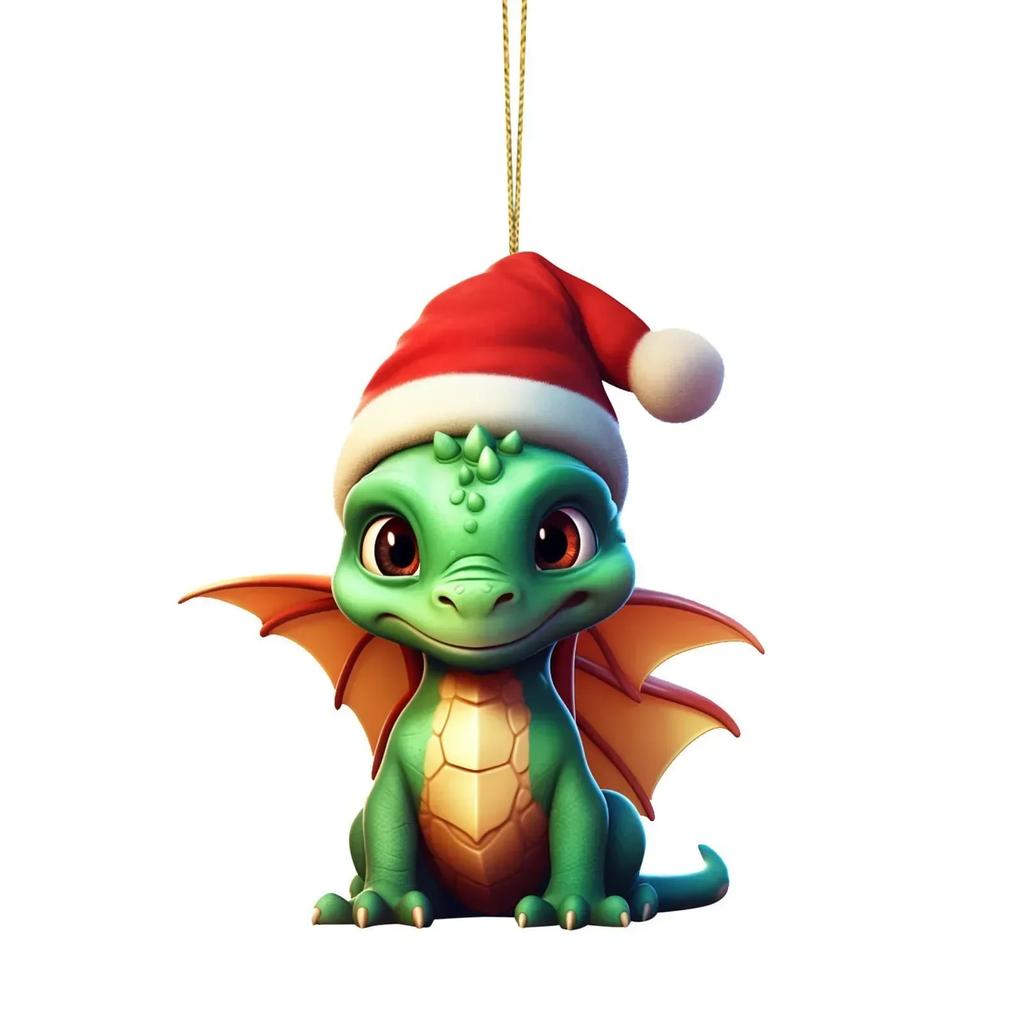 New Christmas Dragon Ornaments Lovely Cool of Baby Dragon Christmas Anime Flying Dragon Pendant for Home Office Desktop Decor