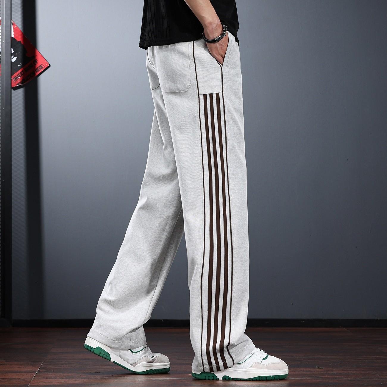 Side striped casual pants men`s summer